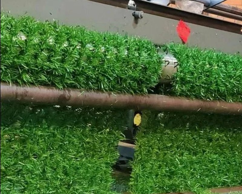 Artificial grass fence installed on existing fencing